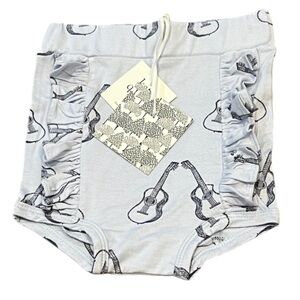 NWT Kate Quinn Blue Guitar Print Bloomers/Diaper Cover Size 12-18 Months Bamboo